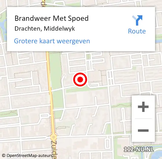 Locatie op kaart van de 112 melding: Brandweer Met Spoed Naar Drachten, Middelwyk op 31 december 2022 21:21