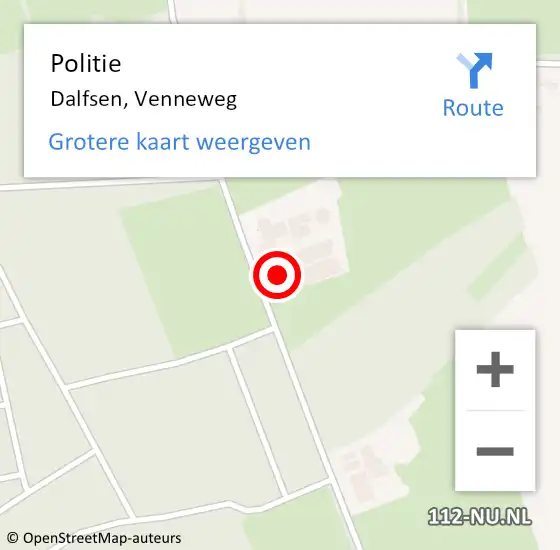 Locatie op kaart van de 112 melding: Politie Dalfsen, Venneweg op 31 december 2022 21:24
