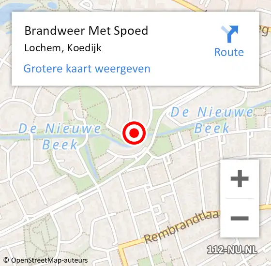 Locatie op kaart van de 112 melding: Brandweer Met Spoed Naar Lochem, Koedijk op 31 december 2022 21:30