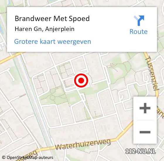 Locatie op kaart van de 112 melding: Brandweer Met Spoed Naar Haren Gn, Anjerplein op 31 december 2022 21:32