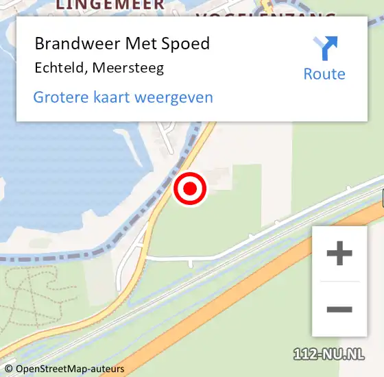 Locatie op kaart van de 112 melding: Brandweer Met Spoed Naar Echteld, Meersteeg op 31 december 2022 21:33