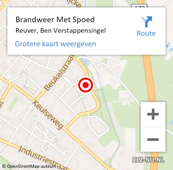 Locatie op kaart van de 112 melding: Brandweer Met Spoed Naar Reuver, Ben Verstappensingel op 31 december 2022 21:35