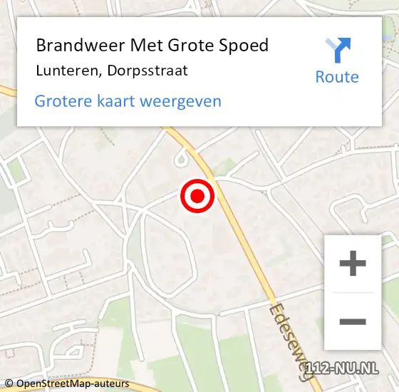 Locatie op kaart van de 112 melding: Brandweer Met Grote Spoed Naar Lunteren, Dorpsstraat op 31 december 2022 21:36