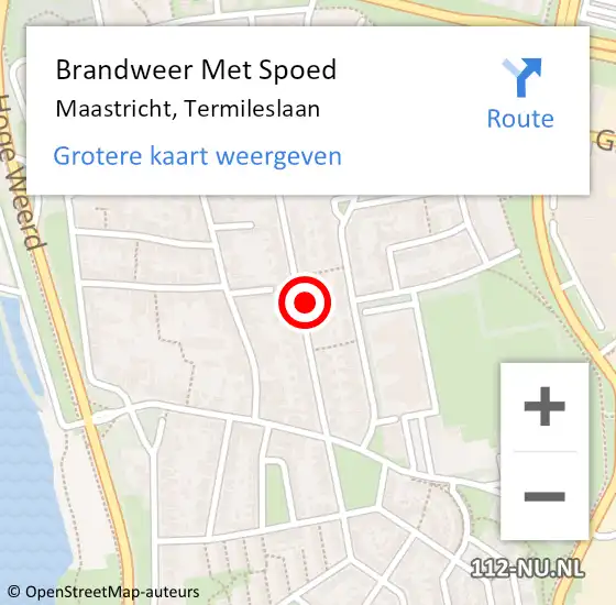 Locatie op kaart van de 112 melding: Brandweer Met Spoed Naar Maastricht, Termileslaan op 31 december 2022 21:41