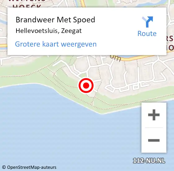 Locatie op kaart van de 112 melding: Brandweer Met Spoed Naar Hellevoetsluis, Zeegat op 31 december 2022 21:45