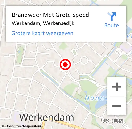 Locatie op kaart van de 112 melding: Brandweer Met Grote Spoed Naar Werkendam, Werkensedijk op 31 december 2022 21:48