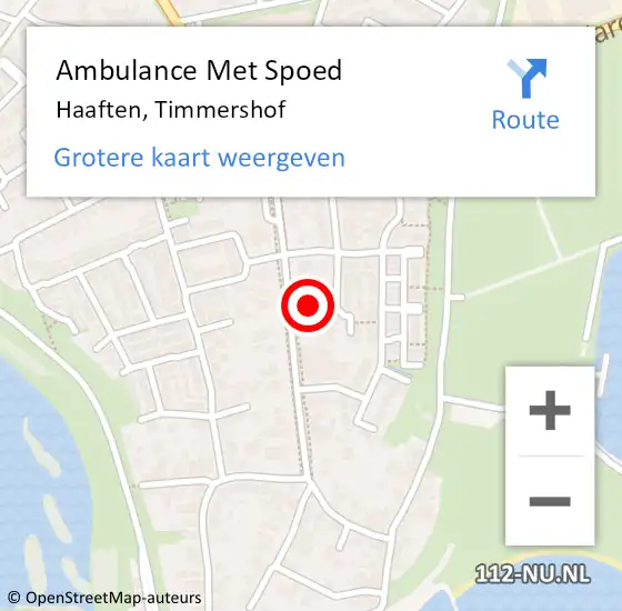 Locatie op kaart van de 112 melding: Ambulance Met Spoed Naar Haaften, Timmershof op 31 december 2022 21:50