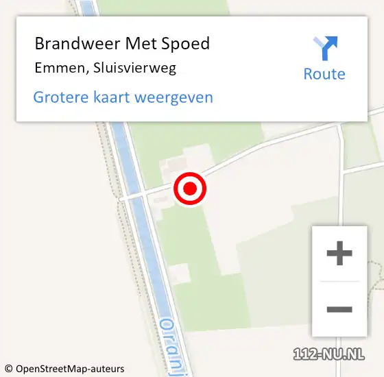 Locatie op kaart van de 112 melding: Brandweer Met Spoed Naar Emmen, Sluisvierweg op 31 december 2022 22:05