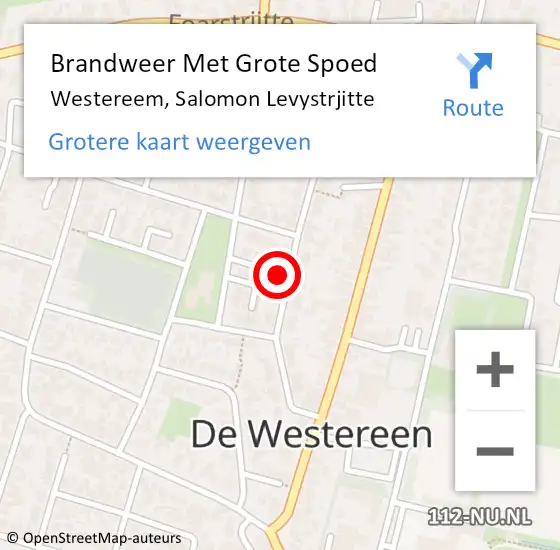 Locatie op kaart van de 112 melding: Brandweer Met Grote Spoed Naar Westereem, Salomon Levystrjitte op 31 december 2022 22:06