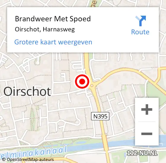 Locatie op kaart van de 112 melding: Brandweer Met Spoed Naar Oirschot, Harnasweg op 31 december 2022 22:08