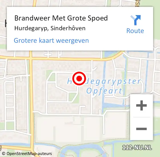 Locatie op kaart van de 112 melding: Brandweer Met Grote Spoed Naar Hurdegaryp, Sinderhôven op 31 december 2022 22:09