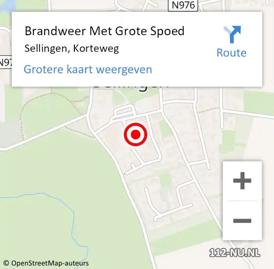 Locatie op kaart van de 112 melding: Brandweer Met Grote Spoed Naar Sellingen, Korteweg op 31 december 2022 22:11