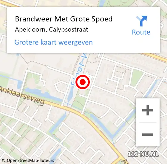 Locatie op kaart van de 112 melding: Brandweer Met Grote Spoed Naar Apeldoorn, Calypsostraat op 31 december 2022 22:12