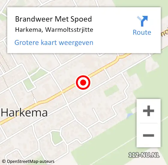 Locatie op kaart van de 112 melding: Brandweer Met Spoed Naar Harkema, Warmoltsstrjitte op 31 december 2022 22:19
