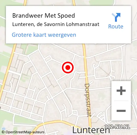 Locatie op kaart van de 112 melding: Brandweer Met Spoed Naar Lunteren, de Savornin Lohmanstraat op 31 december 2022 22:32