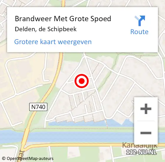 Locatie op kaart van de 112 melding: Brandweer Met Grote Spoed Naar Delden, de Schipbeek op 31 december 2022 22:37