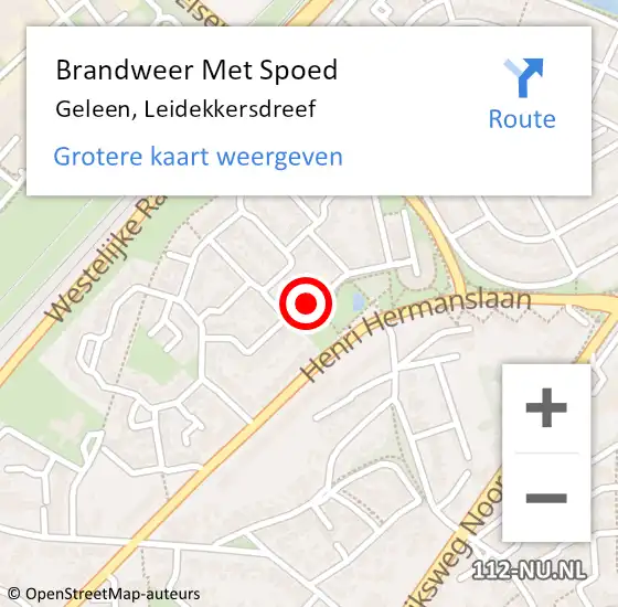 Locatie op kaart van de 112 melding: Brandweer Met Spoed Naar Geleen, Leidekkersdreef op 31 december 2022 22:41