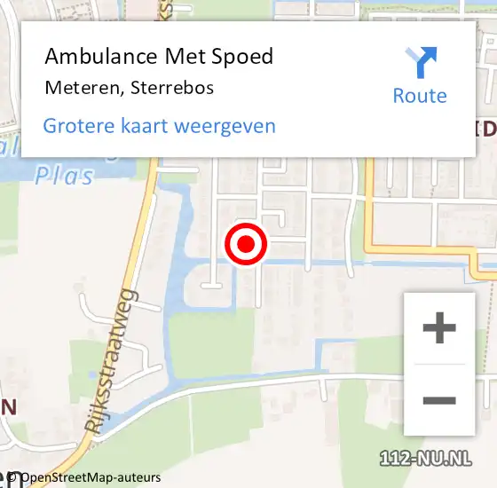 Locatie op kaart van de 112 melding: Ambulance Met Spoed Naar Meteren, Sterrebos op 31 december 2022 22:47