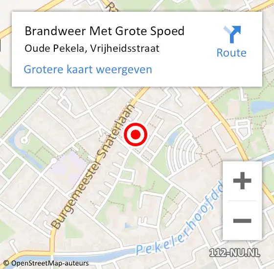 Locatie op kaart van de 112 melding: Brandweer Met Grote Spoed Naar Oude Pekela, Vrijheidsstraat op 31 december 2022 22:50