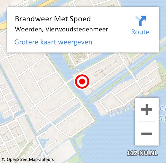 Locatie op kaart van de 112 melding: Brandweer Met Spoed Naar Woerden, Vierwoudstedenmeer op 31 december 2022 22:53