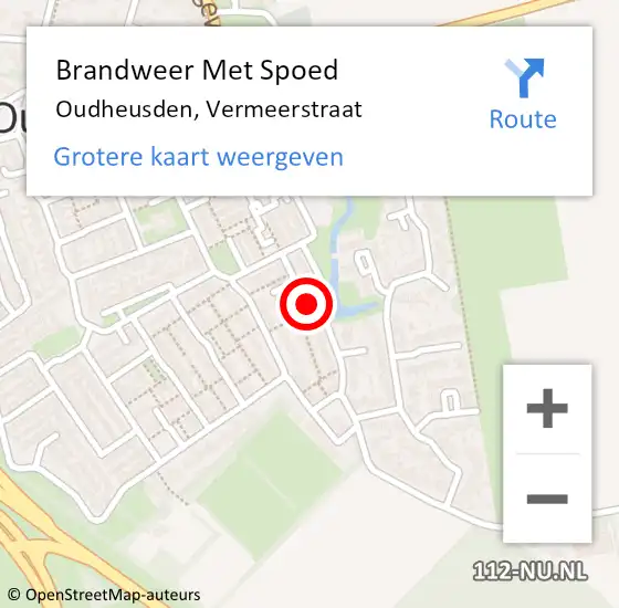Locatie op kaart van de 112 melding: Brandweer Met Spoed Naar Oudheusden, Vermeerstraat op 31 december 2022 22:56