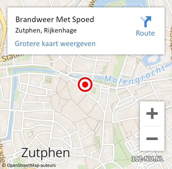 Locatie op kaart van de 112 melding: Brandweer Met Spoed Naar Zutphen, Rijkenhage op 31 december 2022 23:11