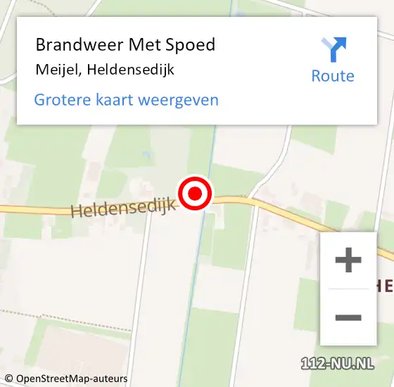 Locatie op kaart van de 112 melding: Brandweer Met Spoed Naar Meijel, Heldensedijk op 31 december 2022 23:23