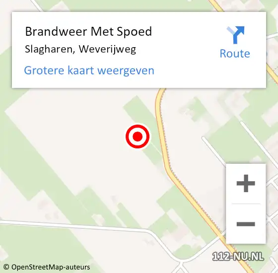 Locatie op kaart van de 112 melding: Brandweer Met Spoed Naar Slagharen, Weverijweg op 31 december 2022 23:32