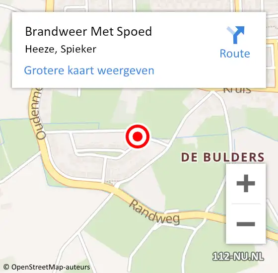 Locatie op kaart van de 112 melding: Brandweer Met Spoed Naar Heeze, Spieker op 31 december 2022 23:34