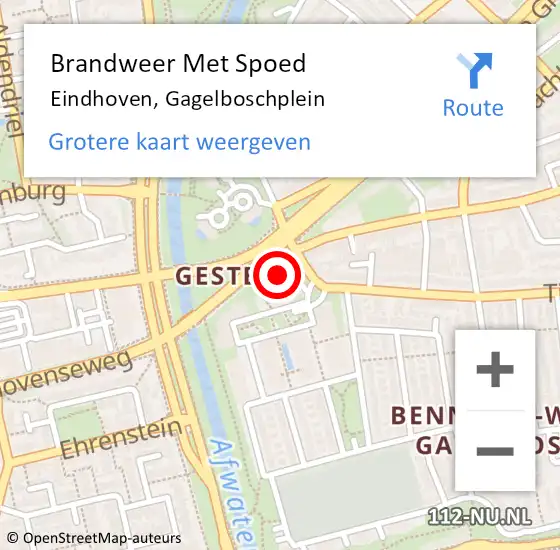 Locatie op kaart van de 112 melding: Brandweer Met Spoed Naar Eindhoven, Gagelboschplein op 31 december 2022 23:38