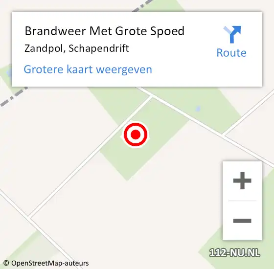 Locatie op kaart van de 112 melding: Brandweer Met Grote Spoed Naar Zandpol, Schapendrift op 31 december 2022 23:40