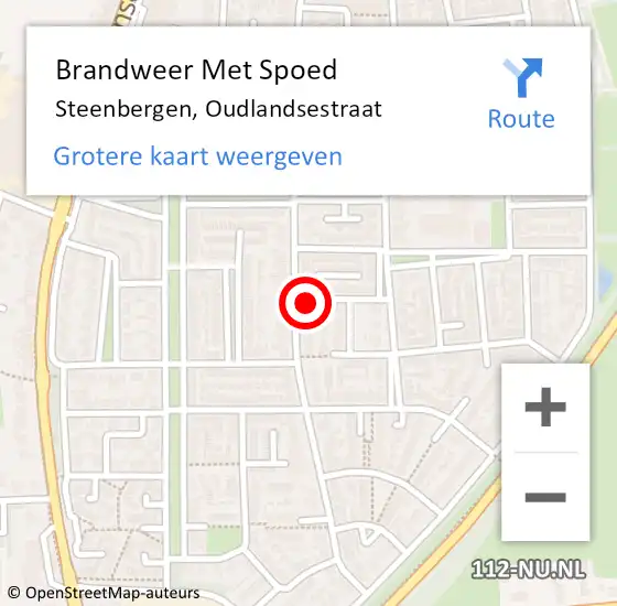 Locatie op kaart van de 112 melding: Brandweer Met Spoed Naar Steenbergen, Oudlandsestraat op 31 december 2022 23:46