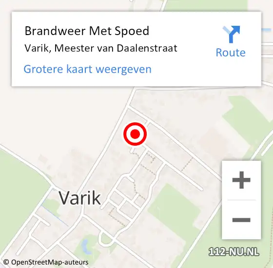 Locatie op kaart van de 112 melding: Brandweer Met Spoed Naar Varik, Meester van Daalenstraat op 31 december 2022 23:48