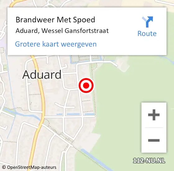 Locatie op kaart van de 112 melding: Brandweer Met Spoed Naar Aduard, Wessel Gansfortstraat op 31 december 2022 23:48