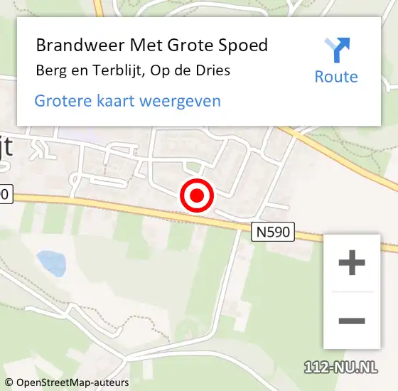 Locatie op kaart van de 112 melding: Brandweer Met Grote Spoed Naar Berg en Terblijt, Op de Dries op 31 december 2022 23:49