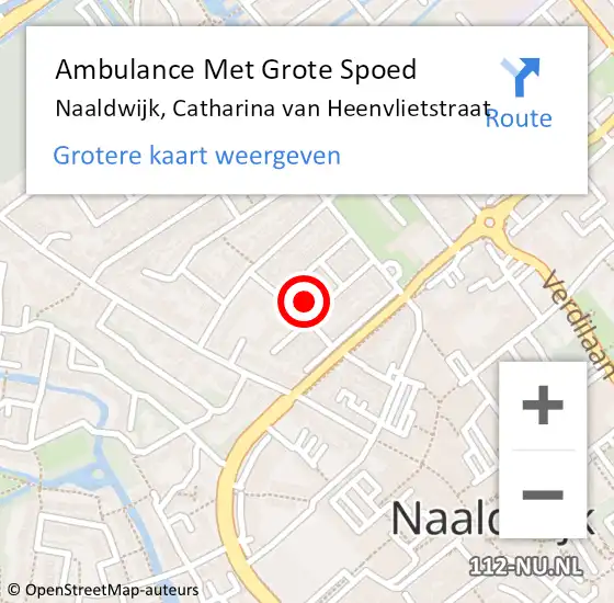 Locatie op kaart van de 112 melding: Ambulance Met Grote Spoed Naar Naaldwijk, Catharina van Heenvlietstraat op 31 december 2022 23:51