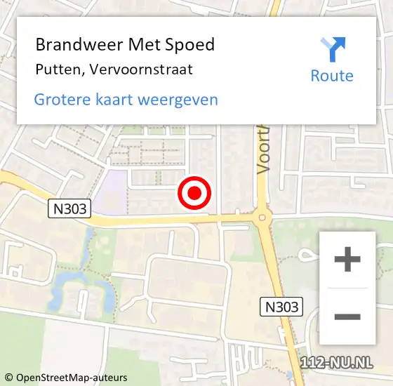 Locatie op kaart van de 112 melding: Brandweer Met Spoed Naar Putten, Vervoornstraat op 31 december 2022 23:59