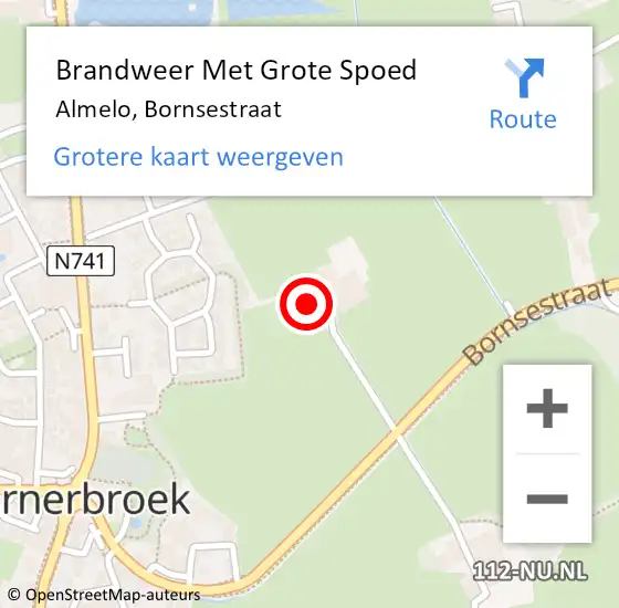 Locatie op kaart van de 112 melding: Brandweer Met Grote Spoed Naar Almelo, Bornsestraat op 1 januari 2023 00:01