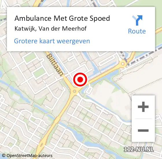 Locatie op kaart van de 112 melding: Ambulance Met Grote Spoed Naar Katwijk, Van der Meerhof op 1 januari 2023 00:02