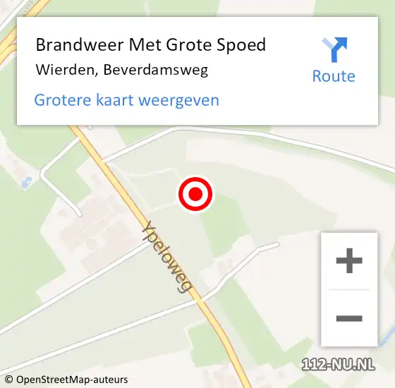 Locatie op kaart van de 112 melding: Brandweer Met Grote Spoed Naar Wierden, Beverdamsweg op 1 januari 2023 00:07