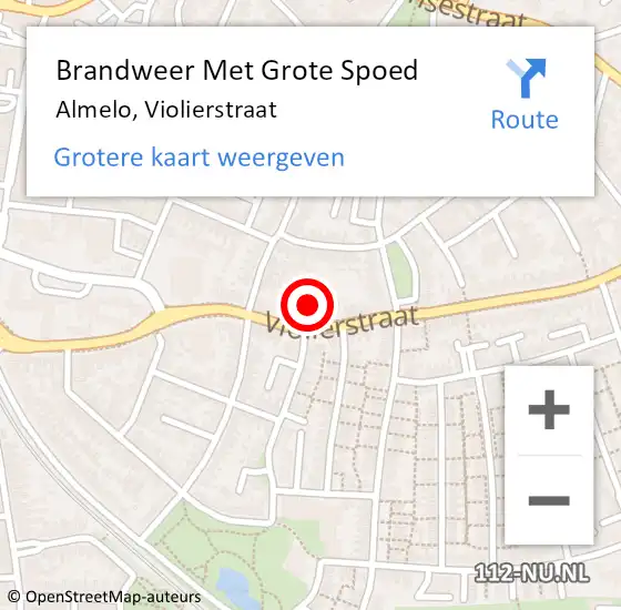 Locatie op kaart van de 112 melding: Brandweer Met Grote Spoed Naar Almelo, Violierstraat op 1 januari 2023 00:08