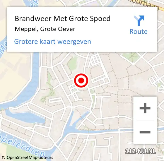 Locatie op kaart van de 112 melding: Brandweer Met Grote Spoed Naar Meppel, Grote Oever op 1 januari 2023 00:10