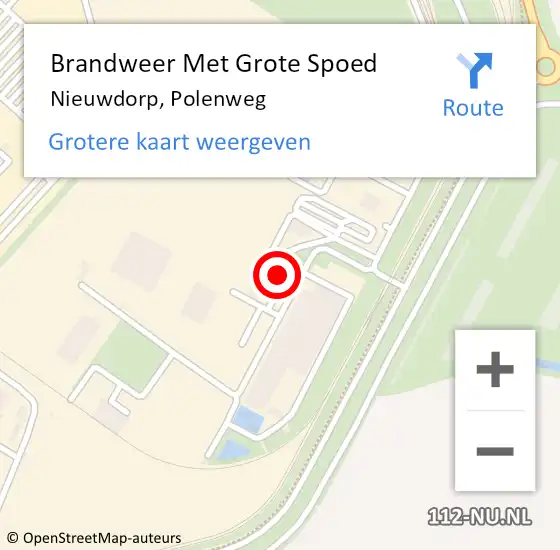 Locatie op kaart van de 112 melding: Brandweer Met Grote Spoed Naar Nieuwdorp, Polenweg op 10 augustus 2014 16:00