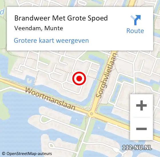 Locatie op kaart van de 112 melding: Brandweer Met Grote Spoed Naar Veendam, Munte op 1 januari 2023 00:13