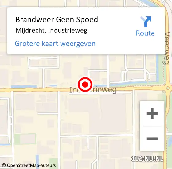 Locatie op kaart van de 112 melding: Brandweer Geen Spoed Naar Mijdrecht, Industrieweg op 1 januari 2023 00:18