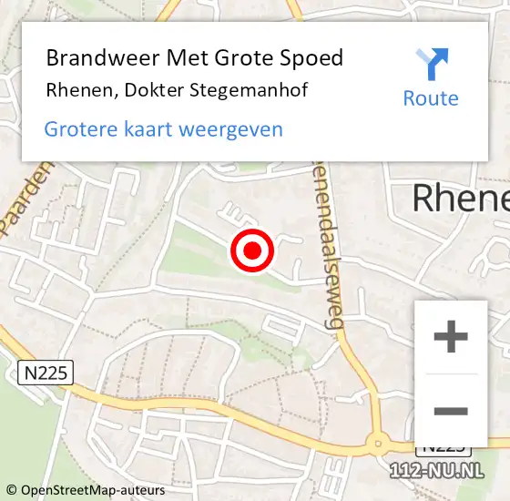 Locatie op kaart van de 112 melding: Brandweer Met Grote Spoed Naar Rhenen, Dokter Stegemanhof op 1 januari 2023 00:18