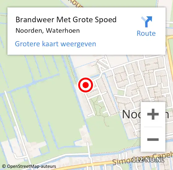 Locatie op kaart van de 112 melding: Brandweer Met Grote Spoed Naar Noorden, Waterhoen op 1 januari 2023 00:21