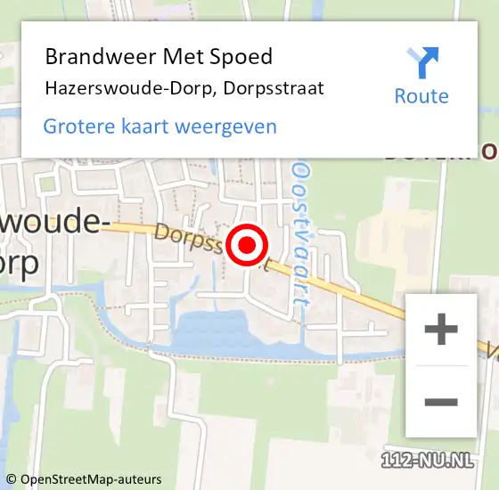 Locatie op kaart van de 112 melding: Brandweer Met Spoed Naar Hazerswoude-Dorp, Dorpsstraat op 1 januari 2023 00:23