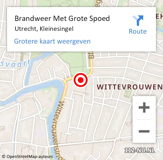 Locatie op kaart van de 112 melding: Brandweer Met Grote Spoed Naar Utrecht, Kleinesingel op 1 januari 2023 00:23