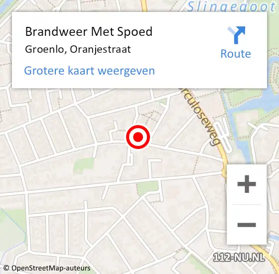 Locatie op kaart van de 112 melding: Brandweer Met Spoed Naar Groenlo, Oranjestraat op 1 januari 2023 00:30